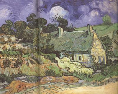 Vincent Van Gogh Thatched Cottages in Cordeville (nn04) Spain oil painting art